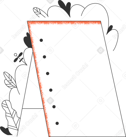 whiteboard with plants PNG, SVG