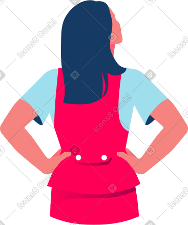 女人双手放在臀部后视图 PNG, SVG