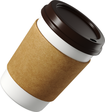 Vista laterale della tazza di carta da caffè con manica PNG, SVG