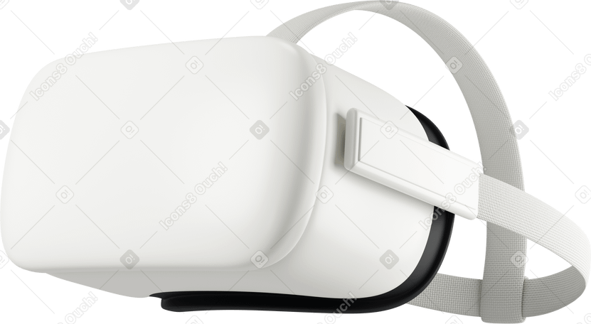 3D white vr headset side view PNG, SVG