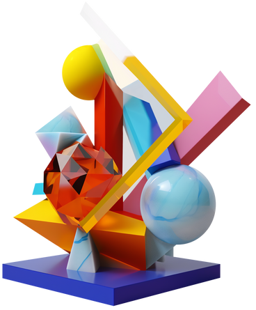 Abstrakte farbenfrohe skulptur mit verschiedenen formen PNG, SVG