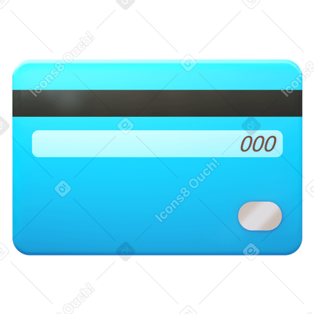 3D credit card CV Illustration in PNG, SVG