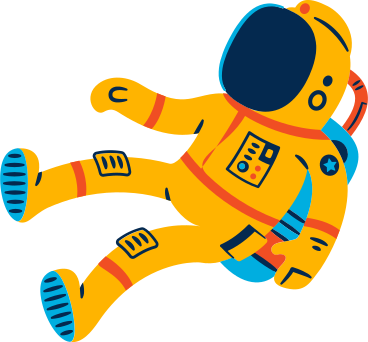 astronaut animated illustration in GIF, Lottie (JSON), AE