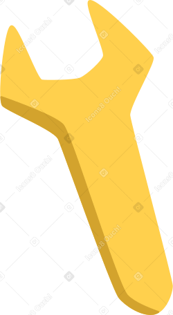 yellow wrench PNG, SVG