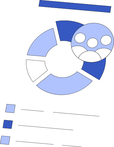 donut graph with people icon and text PNG, SVG