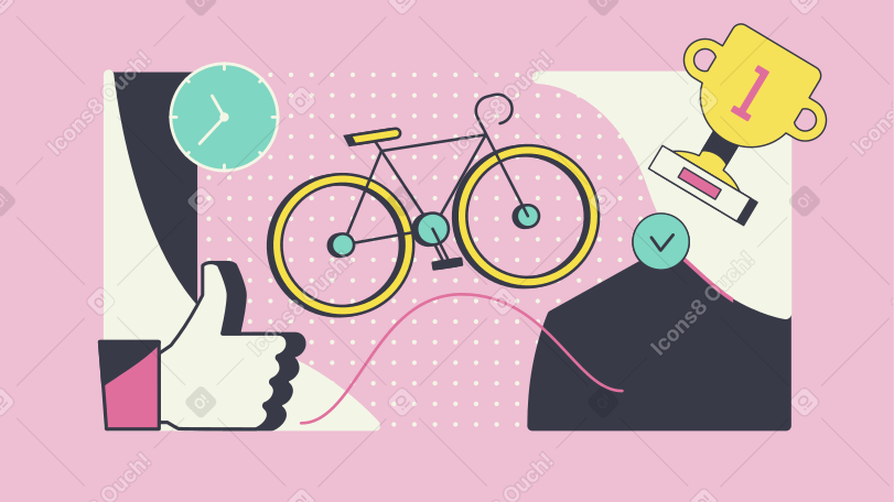 Cycling Illustration in PNG, SVG