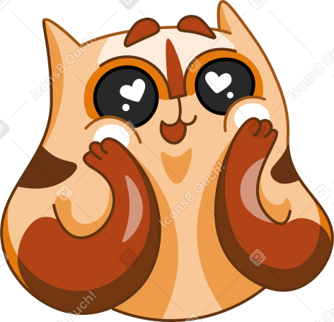 heart eyes cat Illustration in PNG, SVG