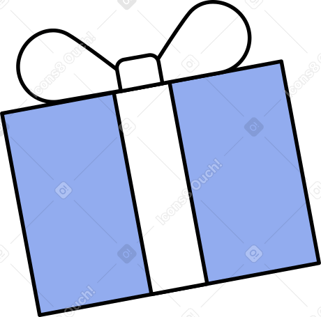 blue gift box Illustration in PNG, SVG