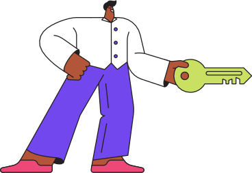 Guy with a key in his hand PNG, SVG