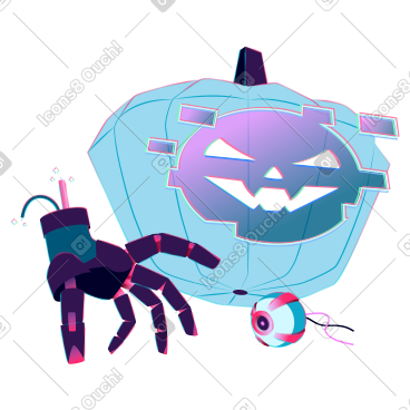 网络万圣节南瓜、手和眼睛 PNG, SVG
