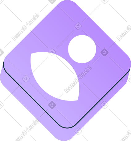 立方紫色用户图标 PNG, SVG