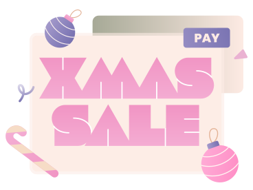 Schriftzug „xmas sale“ mit weihnachtskugeln und zuckerstangentext PNG, SVG
