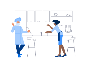 Cooking With Chef in kitchen PNG, SVG