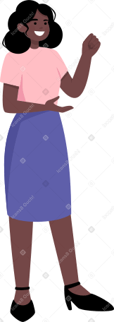 woman holding something in her hands Illustration in PNG, SVG