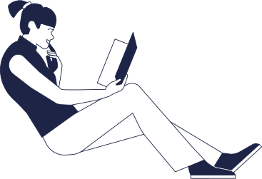 woman is sitting and reading a book PNG, SVG