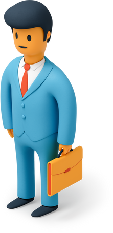 Close up of businessman with briefcase Illustration in PNG, SVG