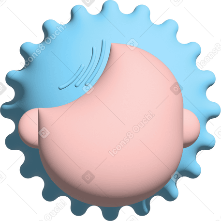 head with curly blue hair PNG, SVG