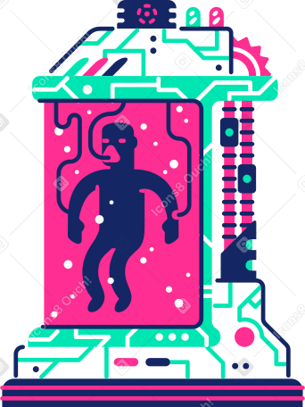 biocapsule with man Illustration in PNG, SVG