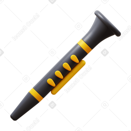 3D clarinet PNG, SVG