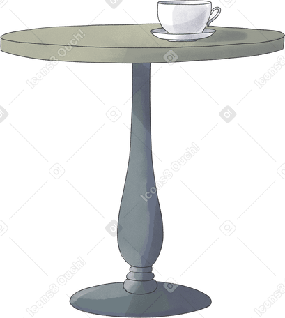table with cup Illustration in PNG, SVG