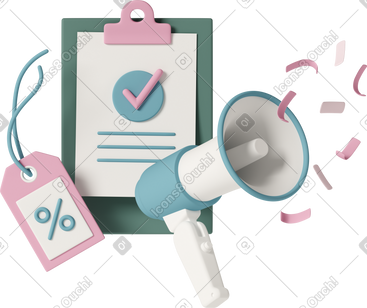 Discount tag and megaphone PNG, SVG