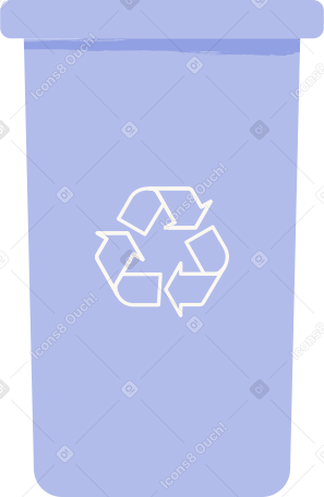 blue recycling bin Illustration in PNG, SVG