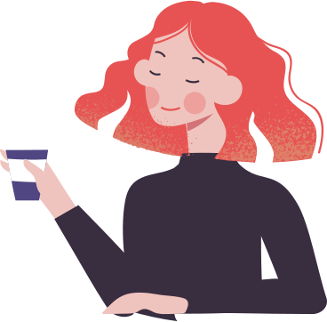 woman with coffee PNG, SVG