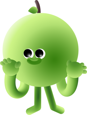 green apple with eyes PNG, SVG
