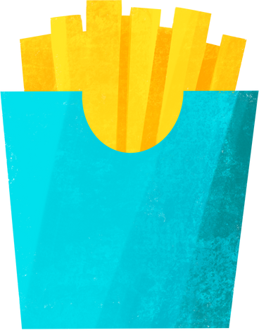 Pommes frites in blauer packung PNG, SVG