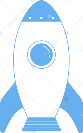 small white and blue rocket Illustration in PNG, SVG
