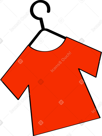 빨간색 티셔츠가 있는 옷걸이 PNG, SVG