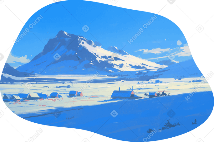 Исландия снежный фон в PNG, SVG