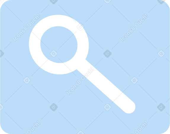 light blue square search icon Illustration in PNG, SVG