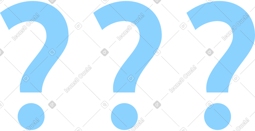 three question marks PNG, SVG