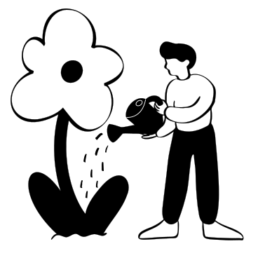 꽃에 물을 주고 사업을 성장시키는 남자 PNG, SVG