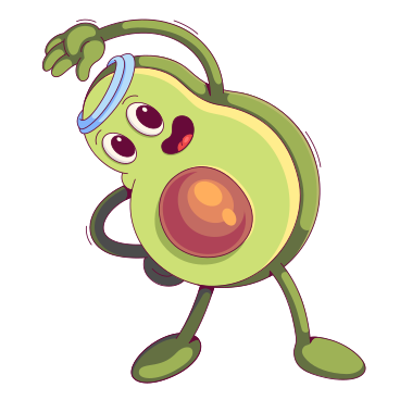 Avocado doing exercises PNG, SVG