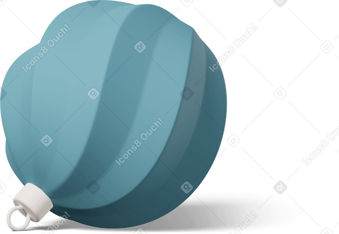 3D Blue christmas spiral ball Illustration in PNG, SVG