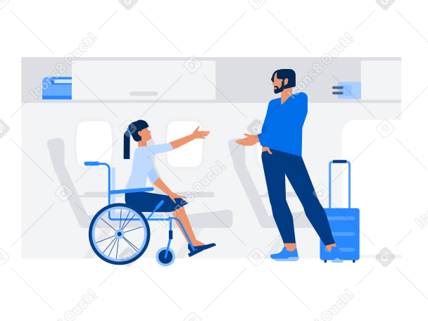 Traveling by plane Illustration in PNG, SVG
