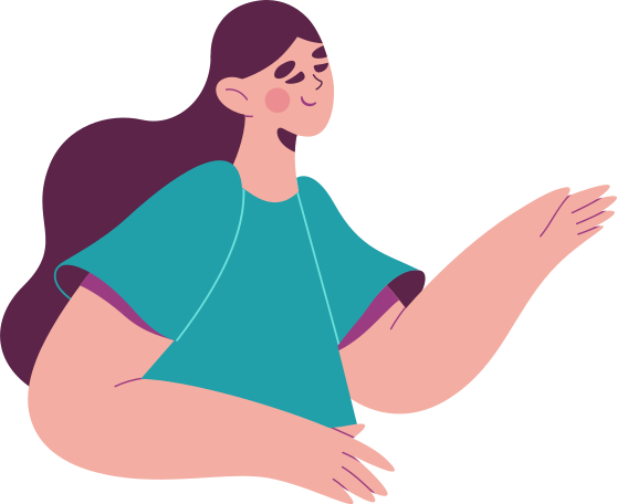 the woman raised her hand Illustration in PNG, SVG