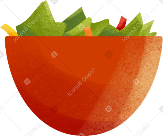 green salad in orange plate PNG, SVG
