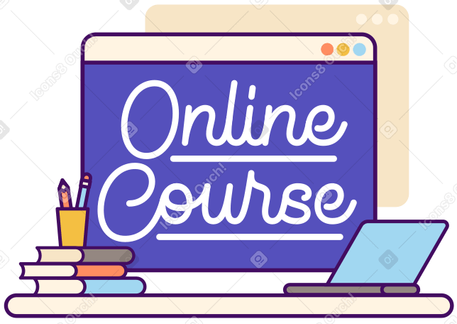 Lettering Online Course with books and laptop text PNG, SVG