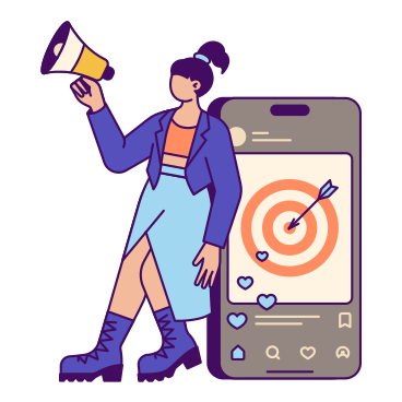 Weibliche spezialistin für social-media-marketing PNG, SVG