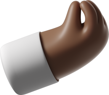 Dark brown skin hand with pinched fingers PNG, SVG