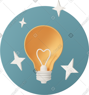 Idea lamp with stars PNG, SVG