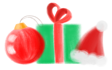 Decoración y regalo de fiesta de navidad.  PNG, SVG