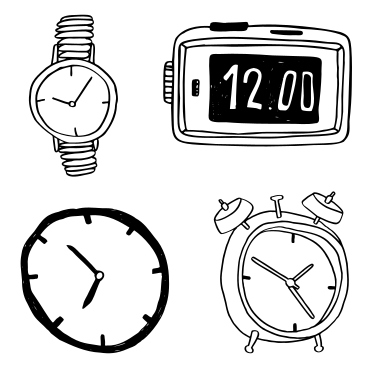 Аналоговые часы, часы, будильник и цифровые часы в PNG, SVG
