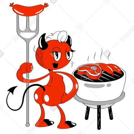Barbecue Time! Illustration in PNG, SVG