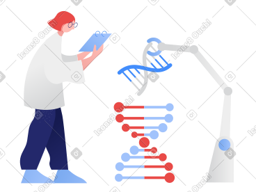 女人用机器人创造 dna PNG, SVG