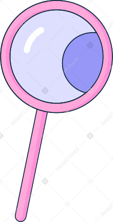 pink magnifying glass with element Illustration in PNG, SVG
