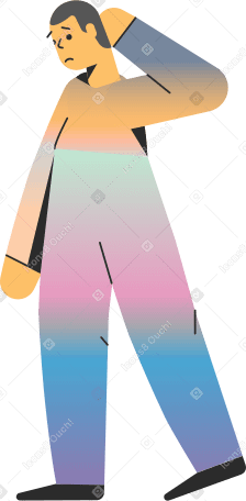 man scratching head Illustration in PNG, SVG
